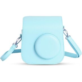 حالة واقية من كاميرا Mosiso متوافقة مع Instax Mini SE ، PU Leather Camera Camera Campy Came Carve مع حزام كتف قابل للتعديل وجيب لفيلم Instax Mini SE ، الأرجواني ، الأرجواني