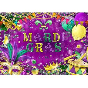 10X8FT Purple Mardi Gras Backdrop Mardi Gras Masquerade Party Backdrop Mardi Gras Carnival Party Backdrop Mardi Gras Party Decorations Supplies F145