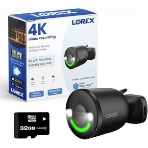 Lorex 4K Spotlight Indoor/Outdoor Wi-Fi 6 Camera مع إضاءة أمنية ذكية ، شخص ، مركبة ، اكتشاف الحيوانات والحزم ، الحديث ثنائي الاتجاه ، الاستجابة السريعة ، الانصهار in Kuwait