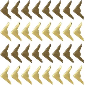 22mm Metal Book Corners, 120 Pcs Small Book Corner Protector Iron Corner Triangle Decorative Trim Vintage Album Corners for Scrapbooking Menus,2 Colors