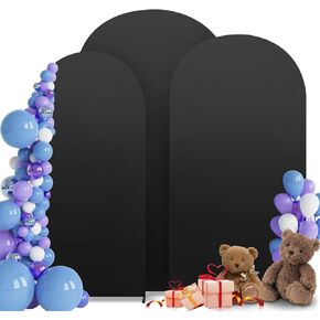 Arch Backdrop Cover Set of 3 Wedding Arch Cover Spandex Fitted Arch Cover Round Top Arch Backdrop Stand Cover for Birthday Baby Party Ceremony Banquet Decoration(White, 4FT, 5FT, 6FT)