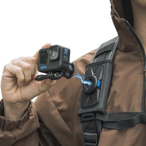 Magnetic Backpack Strap Mount, Quick Release Mount Compatible with DJI Action 5 Pro/4/3, GoPro Hero 13/12/11, Insta360 X3/X2, GO3 and More
