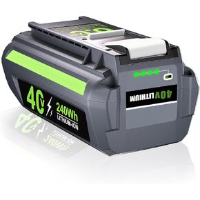 Upgraded 6.0Ah OP4040 Replacement for Ryobi 40V Battery OP4026 OP4050 OP40201 OP40261 OP40601 OP40401, High Capacity Compatible with 40 volt Ryobi Lithium Battery Chargers and Cordless Power Tools