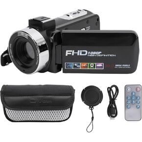 Video Camera, HD 1080P Kids Camera, Lanyard, 3in 270° Rotation Color IPS Rotation Screen, 30MP, 18X Zoom Remote Control Camcorder, Anti Shake, Digital Camera for Wedding Travel