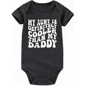 My Aunt Is Cooler Than My Dad Baby Clothes Aunties Bestie baby boy girl auntie outfits Baby Bodysuits