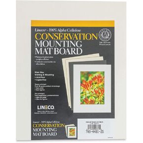 Lineco Conservation Matboard - White, 4 ply, Pkg of 25, 8" x 10"
