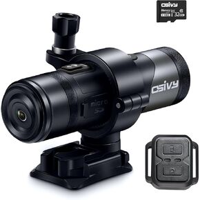 2K Helmet Camera for Motorcycle with 2.4G Remote Control,Dual Lens Bike Cameras with App Control,Motorcycle Helmet Recorder Front and Rear,Cycling Dash Cam with 32G TF Card Loop Recording