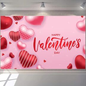 deFouliao 10x8ft Valentines Day Backdrop Pink Red Love Heart Glitter Valentine Photography Background Romantic Happy Valentine's Day Backdrops Birthday Party Decorations Banner Photo Booth Props