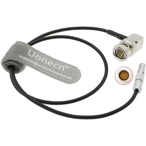 كابل uonecn timecode ل Zoom F8 4-pin الذكور إلى الزاوية اليمنى BNC للاشمئزاز الحمراء القرمزي