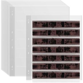 50 Pcs 35mm Film Negative Sleeves Film Negative Storage Album 35mm Size Negative Pages Holds Seven Strips of Six Frames Help You Collect and Organize Film