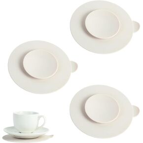 3 PCS Table Suction Cup Pad Professional Tableware Sucker Silicone Suction Coasters Non-Slip Double Sided Suction Cups for Fixing Tableware Plate Bowl Dish