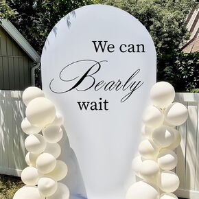 We Can Bearly Wait Baby Shower Party Decal Oh Baby Sign Stickers for Backdrop Balloon Arch Large Oh Baby Letters Adhesive Vinyl Neutral Gender Reveal Party Decor