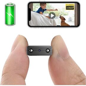 Smallest Wireless WiFi Camera with Battery,1080P Hidden Camera Detector,Spy Camera for Home Security with Night Vision,Motion Detection,Cloud Storage Remote Viewing for Security withiOS Android APP