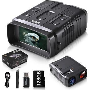Night Vision Goggles 4K Night Vision Binoculars for Adults,10X Digital Zoom, 3''Large Screen Binoculars can Save Photo and Video with 128GB Memory Card & Rechargeable Lithium Battery