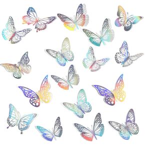 3D Butterfly Wall Decor 8 Styles 3 Sizes, 96 PCS Laser Butterfly Decorations, Butterfly Decorations Wall Decals for Bedroom Classroom Baby Shower Wedding, Removable Butterfly Wall Decor Stickers