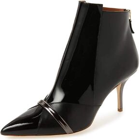 FSJ Women Glossy Mid Heel Boots Boots مدببة إصبع القدم Bootie Chelsea Zipper Fall Fash in Kuwait