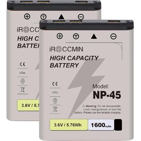 2Pcs NP-45 Battery,1600mAh NP-45/NP-45A/NP-45S Battery for Fujifilm INSTAX Mini 90 Fuji FinePix XP140 XP130 XP120 XP80 XP70 XP60 XP30 XP20 T560 T550 T510 T500 T400