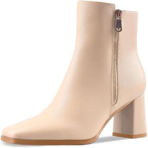 يا Mispares Women's Women's kyel kyel booties square toe block block boots heeled shipper side shipper مريح الكعب المغلقة لسيدات الفتيات 3 بوصات
