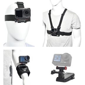Accessory Kit for DJI Osmo Action: Camera Chest Strap, Camera Head Mount, Camera Wrist Mount, Camera Backpack Clip Mount , J-Type Quick-Release Mount, Compatible with DJI Osmo Action 5 Pro, Action 4