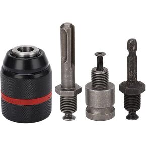 تشاك الحفر ، استبدال تشاك تشاك شد ذاتي الحفر تشاك 1/2-20UNF اتصال 2‑13MM المدى المدى المتغير السريع مع 3 قضيب لإصلاح أجزاء مختلفة (الجولة 58 ملم in Kuwait