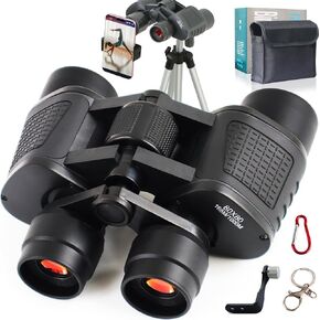 Binoculars :20x50high Power Binoculars Clear in Low Light :Waterproof,with Low Light Vision,Ideal for Bird Watching,Hunting,Football Games,Traveling,Stargazing,Cruise,and Comes with a Carrying Bag