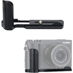 JJC DMW-HGR2 Solid Metal Hand Grip Secure Handle Bracket for Panasonic GX85 GX9 DMC-GX85 DC-GX9 Camera,Anti-Slip Pads Design & Arca Swiss Type Quick Release Plate Design