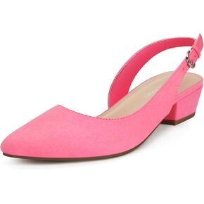 Women's Pump Slingback Kitten Heels Closed Toe Low Dress Shoes