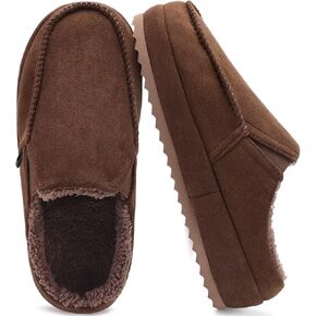 KuaiLu Womens Clog Slippers Cozy Suede Warm Plush Lined Arch Support Faux Fur House Ladies Bedroom Slippers Comfy Orthotic Memory Foam Plantar Fasciitis Home Indoor Outdoor Shoes Brown US8