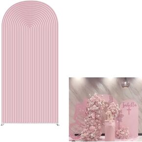 HUAYI Light Tan Ripples Pattern Arch Backdrop Cover for Birthday Party Wedding Baby Shower Decorations Chiara Backdrops Arched Wall Frame Stands Covers Props GP-454 2.5ft * 6ft