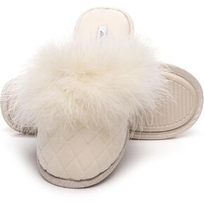 Lady’s Fluffy Velvet Comfortable Scuff Women’s Closed toe House Slippers
