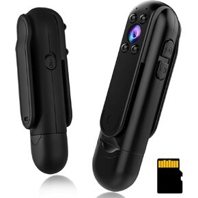 WOTCHA Body Camera with 32GB Card, HD 1080P Mini Body Cam with Motion Detection, IR Night Vision, Loop Recording, Wearable Small Portable Pocket Camera for Outdoor Sports/Travel/Cycling/Walking