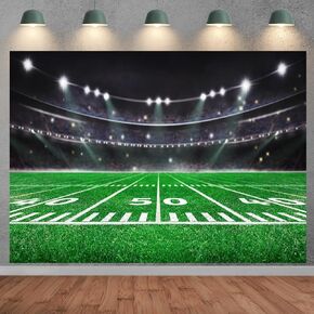 American Football Field Backdrop Fifty Yard Line Number Auditorium Light Green Football Stadium Game Background Boy Kids Sports Theme Birthday Party Supplies Banner Rugby Game Photo Studio 7x5ft
