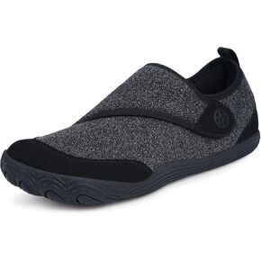 Sisttke Womens Mens Barefoot Slippers Wide Diabetic Shoes with Arch Support Orthopedic Adjustable Walking Slipper Arthritis Edema Swollen House Shoes Indoor Outdoor