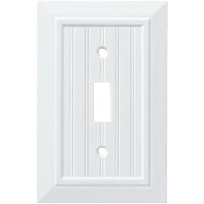 Franklin Brass W35265-PW-C Classic Beadboard Single Wall Plate, Switch