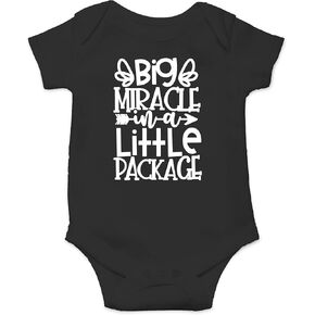 CBTwear Big Miracle In A Little Package - Baby Clothes - Funny Newborn Bodysuit Outfits for Boys and Girls
