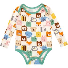Unisex Baby Long Sleeve Bodysuit, Newborn Infant Clothes Baby Boy Girl Bodysuits, Viscose Made from Bamboo