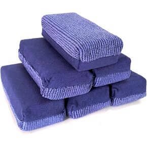 Saver Coating Applicator Pad 6 Pack Combo, Dual Sided Pearl Cloth Microfiber Suede Ceramic Coating Applicator Sponge with Plastic Barrier, Ceramic Spray Coating, Applying Wax, Sealants