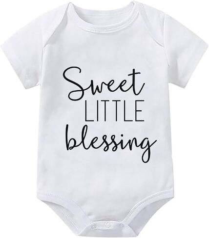 Sweet Little Blessing Surprise Pregnancy Announcement Grandparents Baby Clothes Short Sleeve Baby Bodysuit in Kuwait
