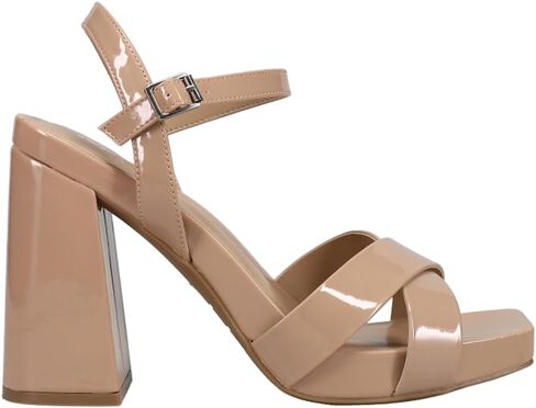 Mia Womens Erina Onkle Strap Block Sandals High Cheel 3 "& Up - White in Kuwait