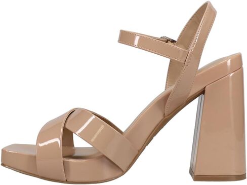 Mia Womens Erina Onkle Strap Block Sandals High Cheel 3 "& Up - White in Kuwait
