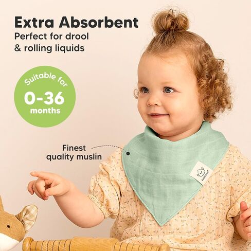 Keababies 8 -Pack Baby Bandana Bibs و 8 عبوات من الشاشات ، مرايل الأطفال للبنين ، الفتيات - العضوية ، الأنيقة للجنسين Bibs - Muslin Bandana Bibs ، Baby Drool Pibs ، Newborn ، Toddler in Kuwait