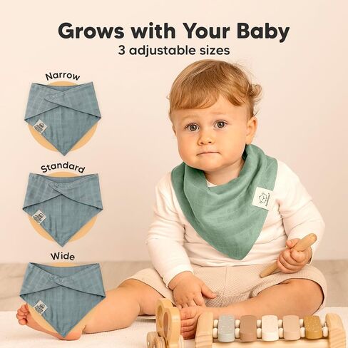 Keababies 8 -Pack Baby Bandana Bibs و 8 عبوات من الشاشات ، مرايل الأطفال للبنين ، الفتيات - العضوية ، الأنيقة للجنسين Bibs - Muslin Bandana Bibs ، Baby Drool Pibs ، Newborn ، Toddler in Kuwait