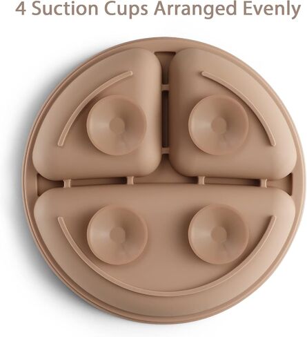 لوحة شفط Vitever مع غطاء للطفل ، Baby & Kid ، سيليكون بنسبة 100 ٪ من الدرجة الغذائية ، والتصميم المقسم ، والميكروويف وغسالة الصحون آمنة - طبيعي in Kuwait