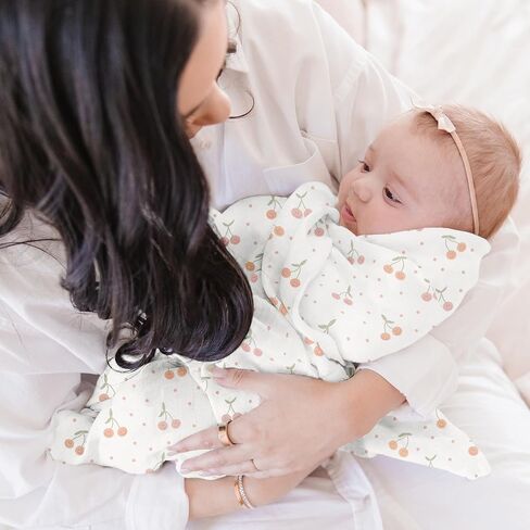 JuJuBe x Studio Oh! Baby Essentials Swaddle Blanket Set - Soft, Comfortable, Neutral Newborn Baby Swaddle Blankets for Baby Shower & Baby Registry - Nursery Essentials - Cherry Cute in Kuwait