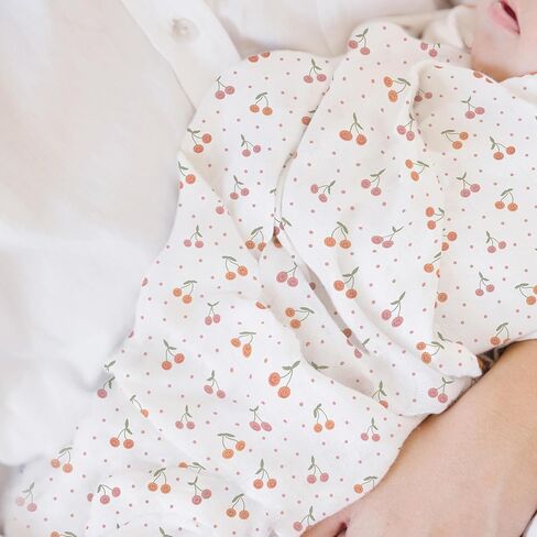 JuJuBe x Studio Oh! Baby Essentials Swaddle Blanket Set - Soft, Comfortable, Neutral Newborn Baby Swaddle Blankets for Baby Shower & Baby Registry - Nursery Essentials - Cherry Cute in Kuwait