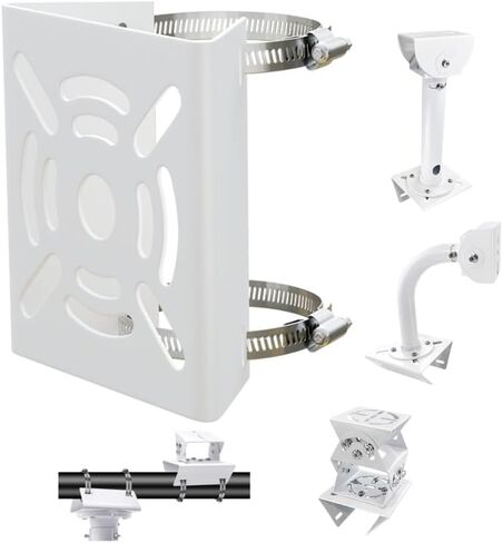 Universal Vertical Pole Mount Adapter with 2 Loops, Wall Mounting Bracket for CCTV Security Cameras, PTZ Domes, Indoor/Outdoor AP Access Points, and Client CPE in Saudi Arabia