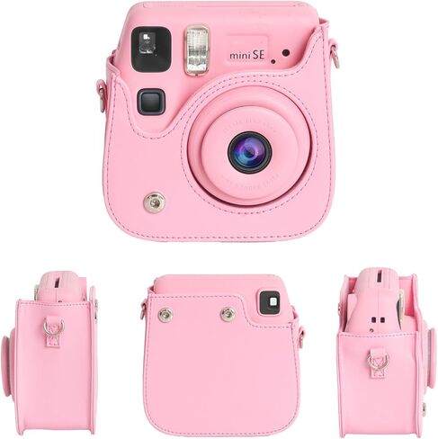 حالة واقية من كاميرا Mosiso متوافقة مع Instax Mini SE ، PU Leather Camera Camera Campy Came Carve مع حزام كتف قابل للتعديل وجيب لفيلم Instax Mini SE ، الأرجواني ، الأرجواني in Kuwait