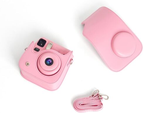 حالة واقية من كاميرا Mosiso متوافقة مع Instax Mini SE ، PU Leather Camera Camera Campy Came Carve مع حزام كتف قابل للتعديل وجيب لفيلم Instax Mini SE ، الأرجواني ، الأرجواني in Kuwait