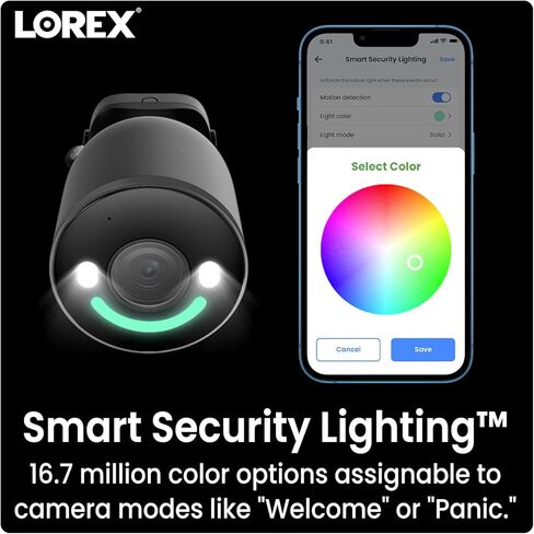 Lorex 4K Spotlight Indoor/Outdoor Wi-Fi 6 Camera مع إضاءة أمنية ذكية ، شخص ، مركبة ، اكتشاف الحيوانات والحزم ، الحديث ثنائي الاتجاه ، الاستجابة السريعة ، الانصهار in Kuwait