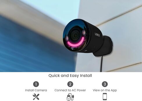 Lorex 4K Spotlight Indoor/Outdoor Wi-Fi 6 Camera مع إضاءة أمنية ذكية ، شخص ، مركبة ، اكتشاف الحيوانات والحزم ، الحديث ثنائي الاتجاه ، الاستجابة السريعة ، الانصهار in Kuwait